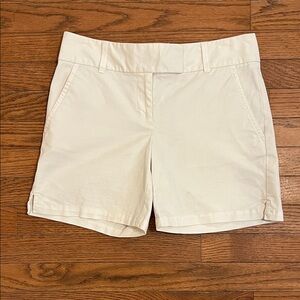 LOFT Cream Midrise Bermuda Shorts